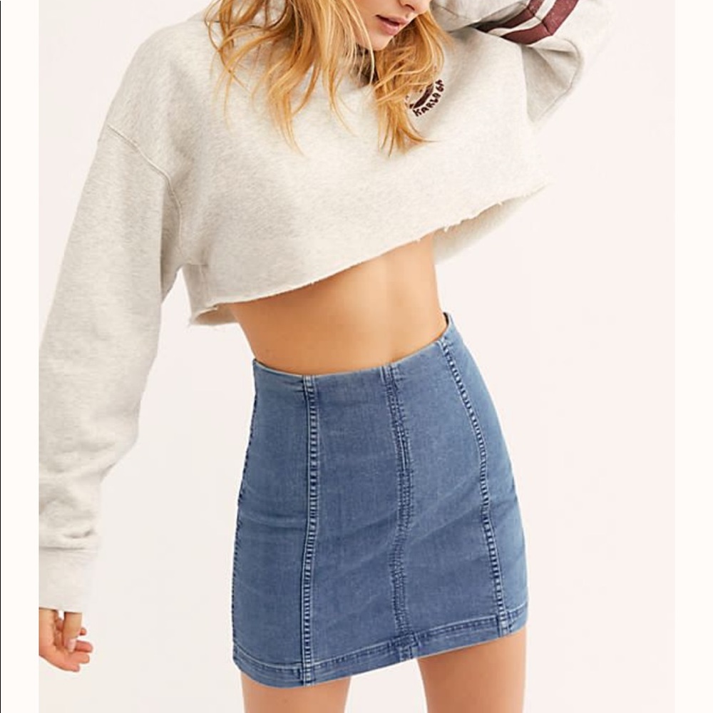 Free People denim skirt